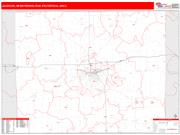 Jackson <br /> Wall Map <br /> Red Line Style 2024 Map