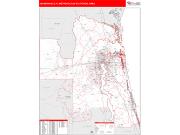 Jacksonville <br /> Wall Map <br /> Red Line Style 2024 Map