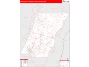 Johnstown <br /> Wall Map <br /> Red Line Style 2024 Map