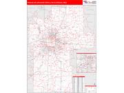 Kansas City <br /> Wall Map <br /> Red Line Style 2024 Map