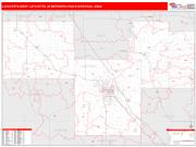 Lafayette-West Lafayette <br /> Wall Map <br /> Red Line Style 2024 Map