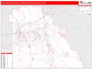 Lakeland-Winter Haven <br /> Wall Map <br /> Red Line Style 2024 Map