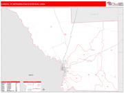 Laredo <br /> Wall Map <br /> Red Line Style 2024 Map