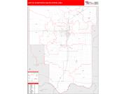 Lawton <br /> Wall Map <br /> Red Line Style 2024 Map