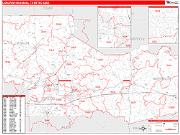 Longview-Marshall <br /> Wall Map <br /> Red Line Style 2024 Map