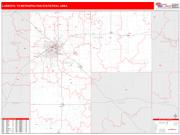 Lubbock <br /> Wall Map <br /> Red Line Style 2024 Map