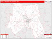 Macon <br /> Wall Map <br /> Red Line Style 2024 Map