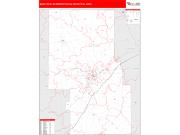 Mansfield <br /> Wall Map <br /> Red Line Style 2024 Map