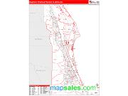 Melbourne-Titusville-Palm Bay <br /> Wall Map <br /> Red Line Style 2024 Map