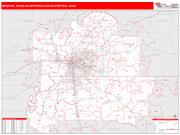 Memphis <br /> Wall Map <br /> Red Line Style 2024 Map