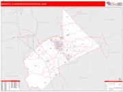Modesto <br /> Wall Map <br /> Red Line Style 2024 Map