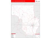 Monroe <br /> Wall Map <br /> Red Line Style 2024 Map