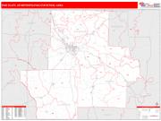 Pine Bluff <br /> Wall Map <br /> Red Line Style 2024 Map