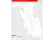 Pocatello <br /> Wall Map <br /> Red Line Style 2024 Map