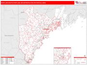 Portland-South Portland <br /> Wall Map <br /> Red Line Style 2024 Map