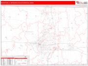 Rockford <br /> Wall Map <br /> Red Line Style 2024 Map