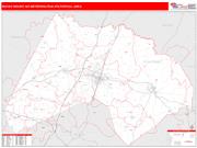 Rocky Mount <br /> Wall Map <br /> Red Line Style 2024 Map