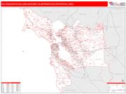 San Francisco-Oakland-Hayward <br /> Wall Map <br /> Red Line Style 2024 Map