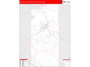 Santa Fe <br /> Wall Map <br /> Red Line Style 2024 Map