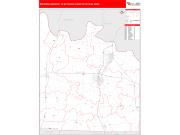 Sherman-Denison <br /> Wall Map <br /> Red Line Style 2024 Map