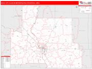 Sioux City <br /> Wall Map <br /> Red Line Style 2024 Map