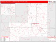 Waterloo-Cedar Falls <br /> Wall Map <br /> Red Line Style 2024 Map