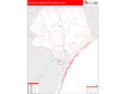 Wilmington <br /> Wall Map <br /> Red Line Style 2024 Map