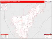 Yuba City <br /> Wall Map <br /> Red Line Style 2024 Map