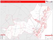 Brunswick <br /> Wall Map <br /> Red Line Style 2024 Map