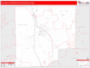 Columbus <br /> Wall Map <br /> Red Line Style 2024 Map