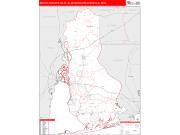 Daphne-Fairhope-Foley <br /> Wall Map <br /> Red Line Style 2024 Map
