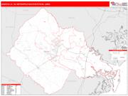 Hinesville <br /> Wall Map <br /> Red Line Style 2024 Map