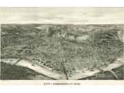 1900 Cincinnati <br />Antique <br /> Wall Map Map
