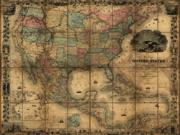 1857 United States <br />Antique <br /> Wall Map  Map