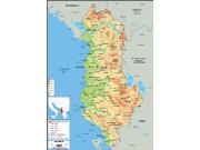 Albania <br /> Physical <br /> Wall Map Map