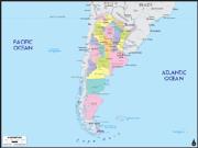 Argentina <br /> Political <br /> Wall Map Map