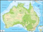 Australia <br /> Physical <br /> Wall Map Map