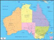 Australia <br /> Political <br /> Wall Map Map