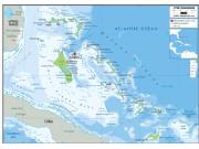 Bahamas <br /> Physical <br /> Wall Map Map