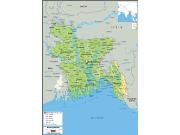 Bangladesh <br /> Physical <br /> Wall Map Map