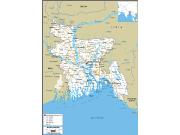 Bangladesh Road <br /> Wall Map Map