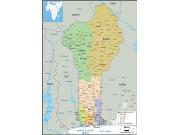 Benin <br /> Political <br /> Wall Map Map