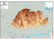 Bhutan <br /> Physical <br /> Wall Map Map