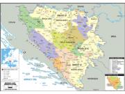 Bosnia <br /> Political <br /> Wall Map Map
