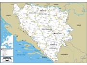 Bosnia Road <br /> Wall Map Map