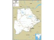 Botswana Road <br /> Wall Map Map