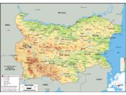 Bulgaria <br /> Physical <br /> Wall Map Map