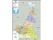 Cameroon <br /> Political <br /> Wall Map Map