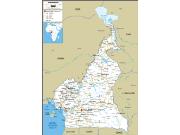 Cameroon Road <br /> Wall Map Map