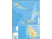 Cape Verde <br /> Physical <br /> Wall Map Map